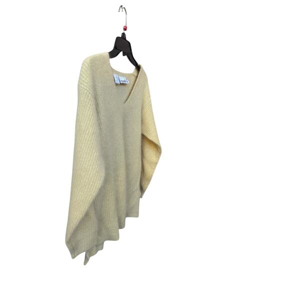 Rafaella V-Neck Rabbit Hair Wool Blend Sweater SZ M /Yellow Soft LUXURY Fuzzy - Picture 3 of 7